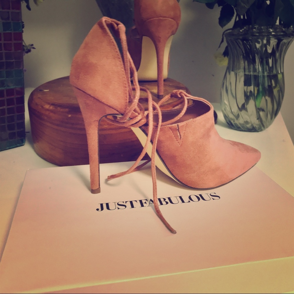 Sexy lace up the leg stilettos are  a knockout!!